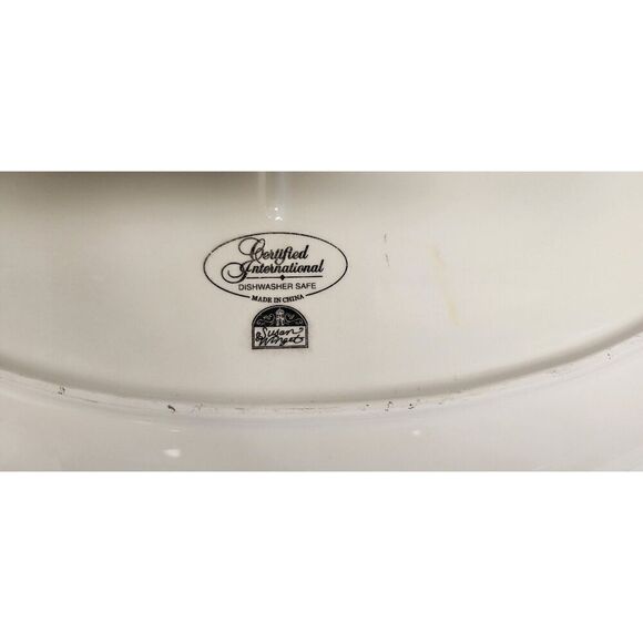 Certified International La Pomme 18" Oval Serving Platter Multicolor Green VTG - Picture 5 of 5